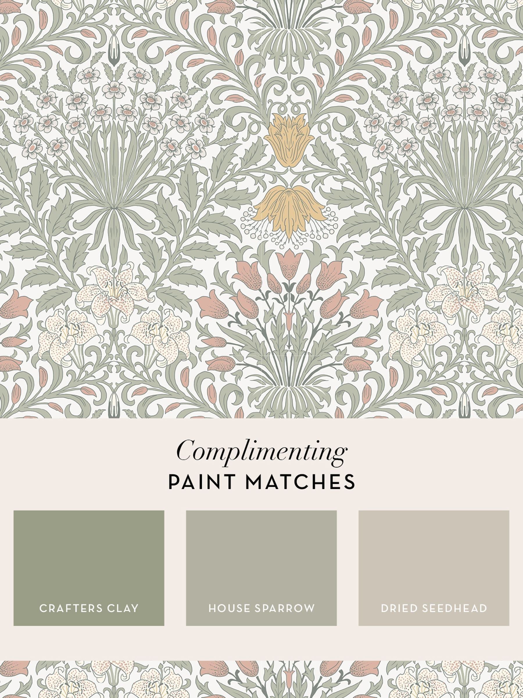 William Morris Garden Soft Sage wallpaper sample A4 - British product