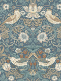 William Morris Strawberry Thief washed blue A4 wallpaper sample, UK version