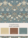 William Morris Strawberry Thief wallpaper in Washed Blue 10m (British brand)