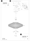 Eglo Midsumer black fabric pendant light 38cm, UK version