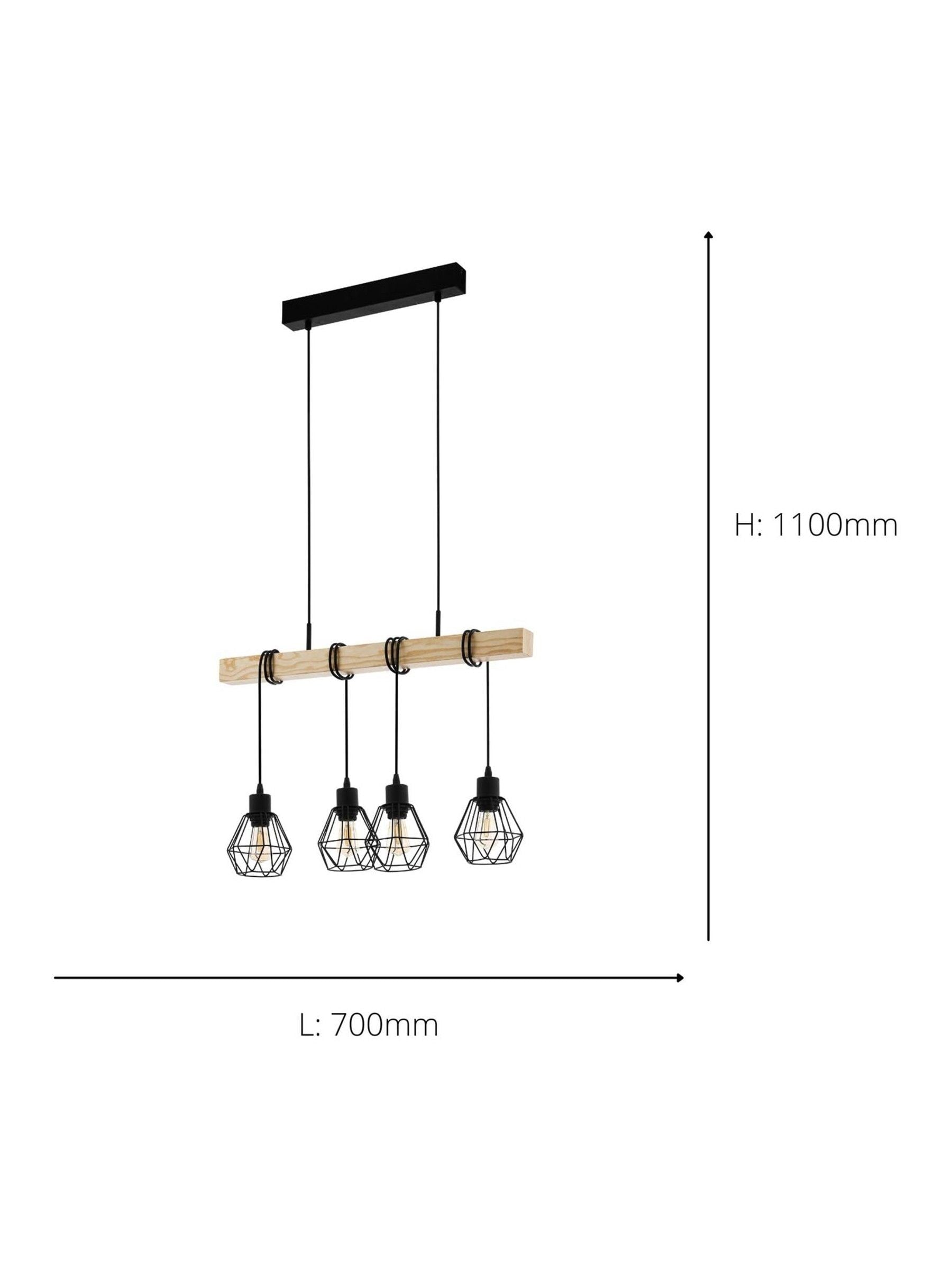 Eglo Townshend 4-light geometric pendant ceiling light, imported from the UK