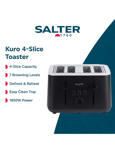 Salter Black Alchemy 4-skivers brødrister