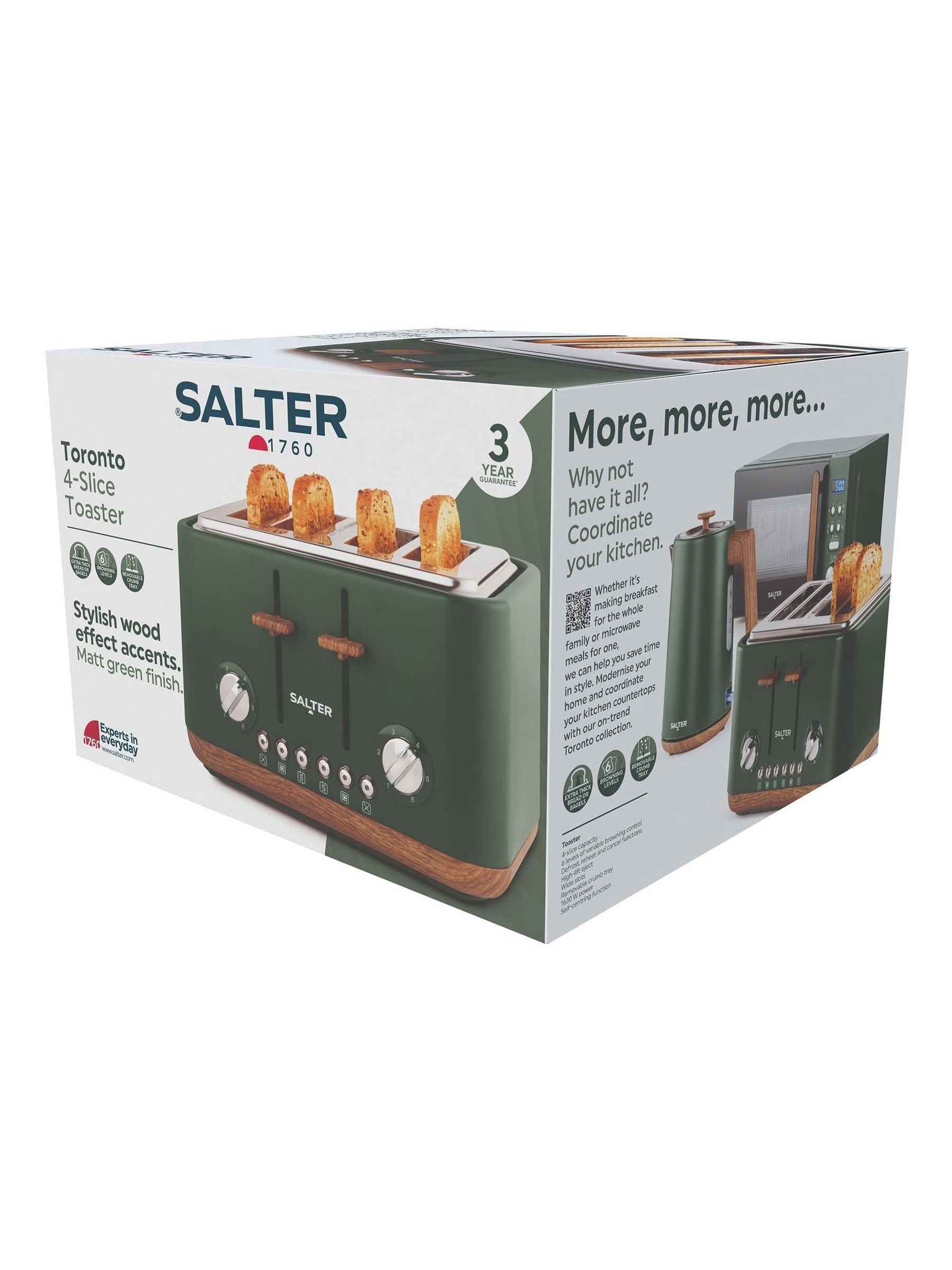Salter Green Toronto 4 Slice Toaster