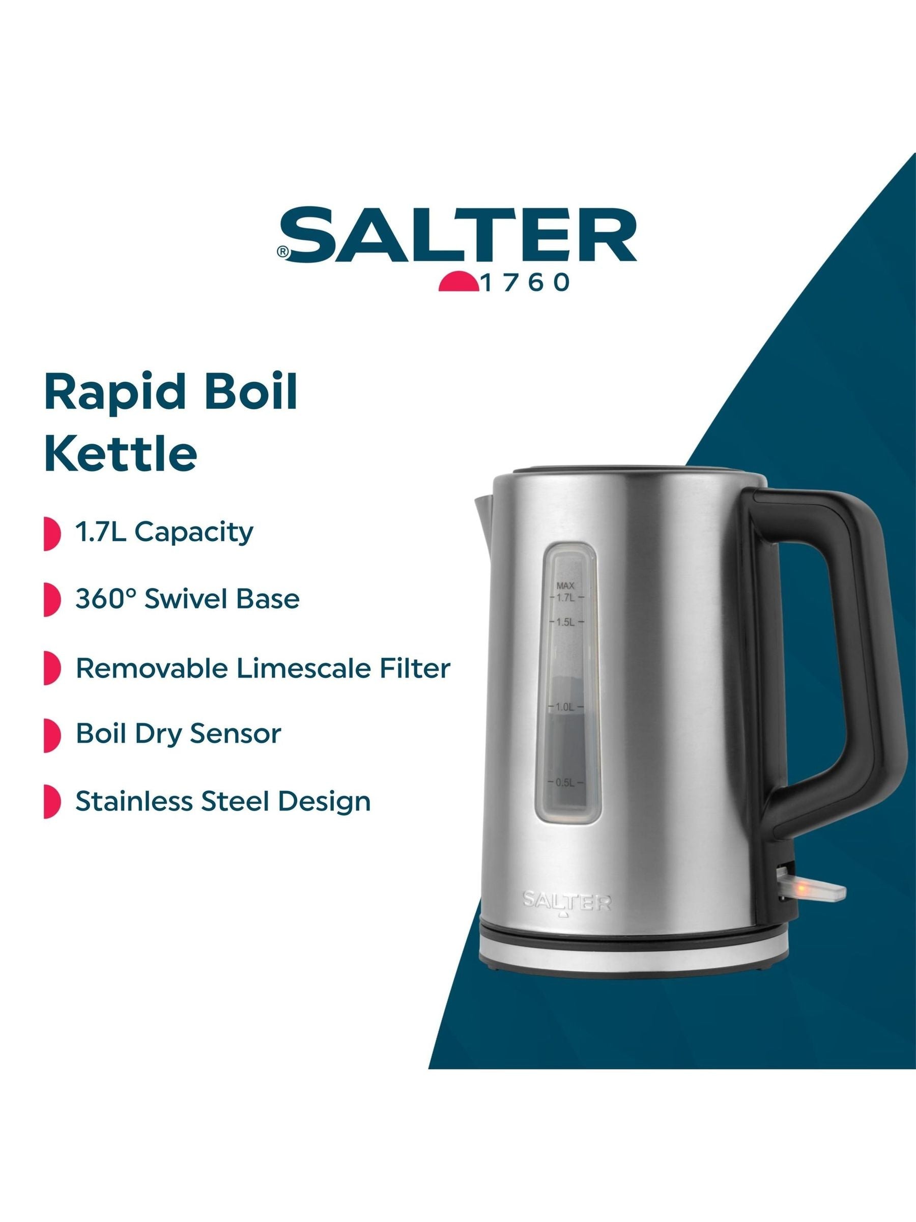 Salter Silver Rapid Boil kettle (British brand)