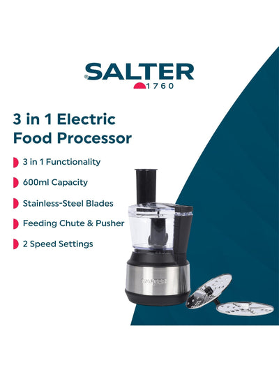 Salter Schwarz 3-in-1 Küchengerät 600ml