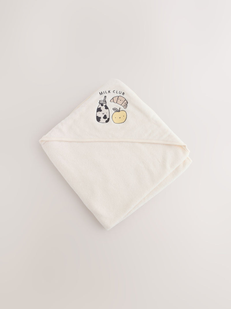 Neutral Milk Club hooded baby towel 75cm, imported from the UK