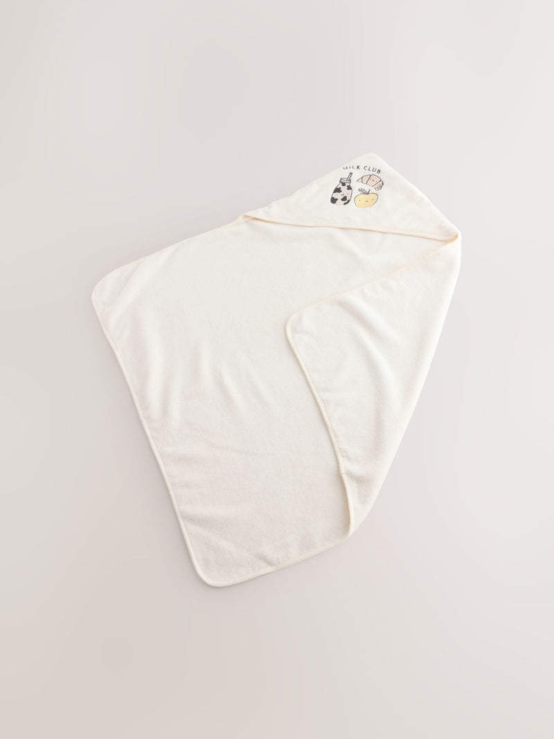 Neutral Milk Club hooded baby towel 75cm, imported from the UK