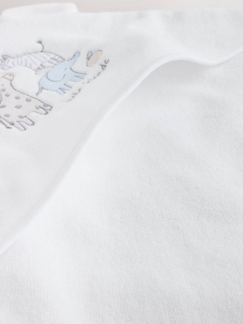 White safari animals hooded towel 75cm - British product