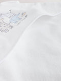 White safari animals hooded towel 75cm - British product