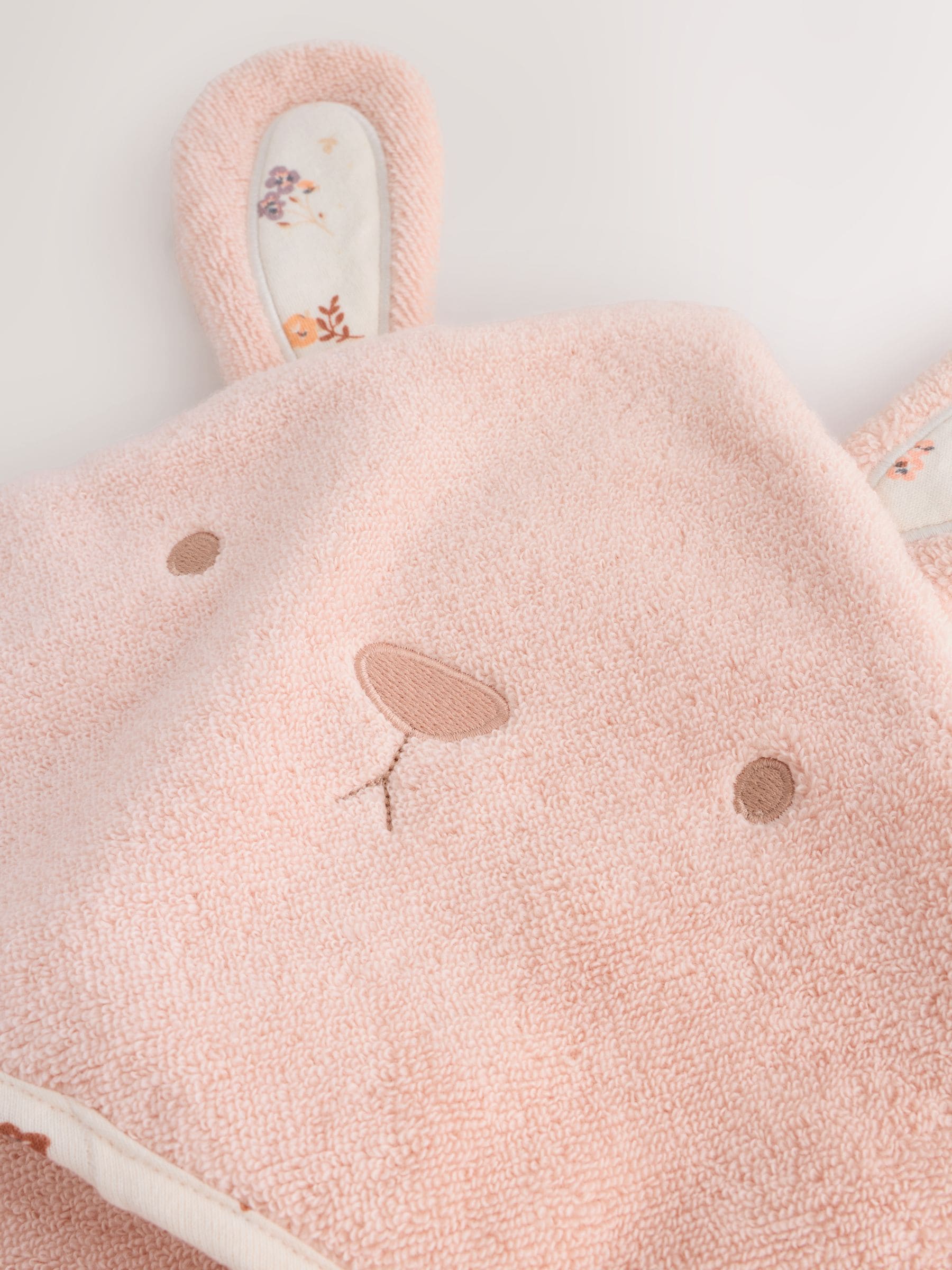 Pink bunny hooded baby towel 75cm (British brand)