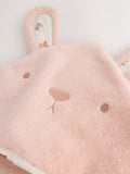 Pink bunny hooded baby towel 75cm (British brand)