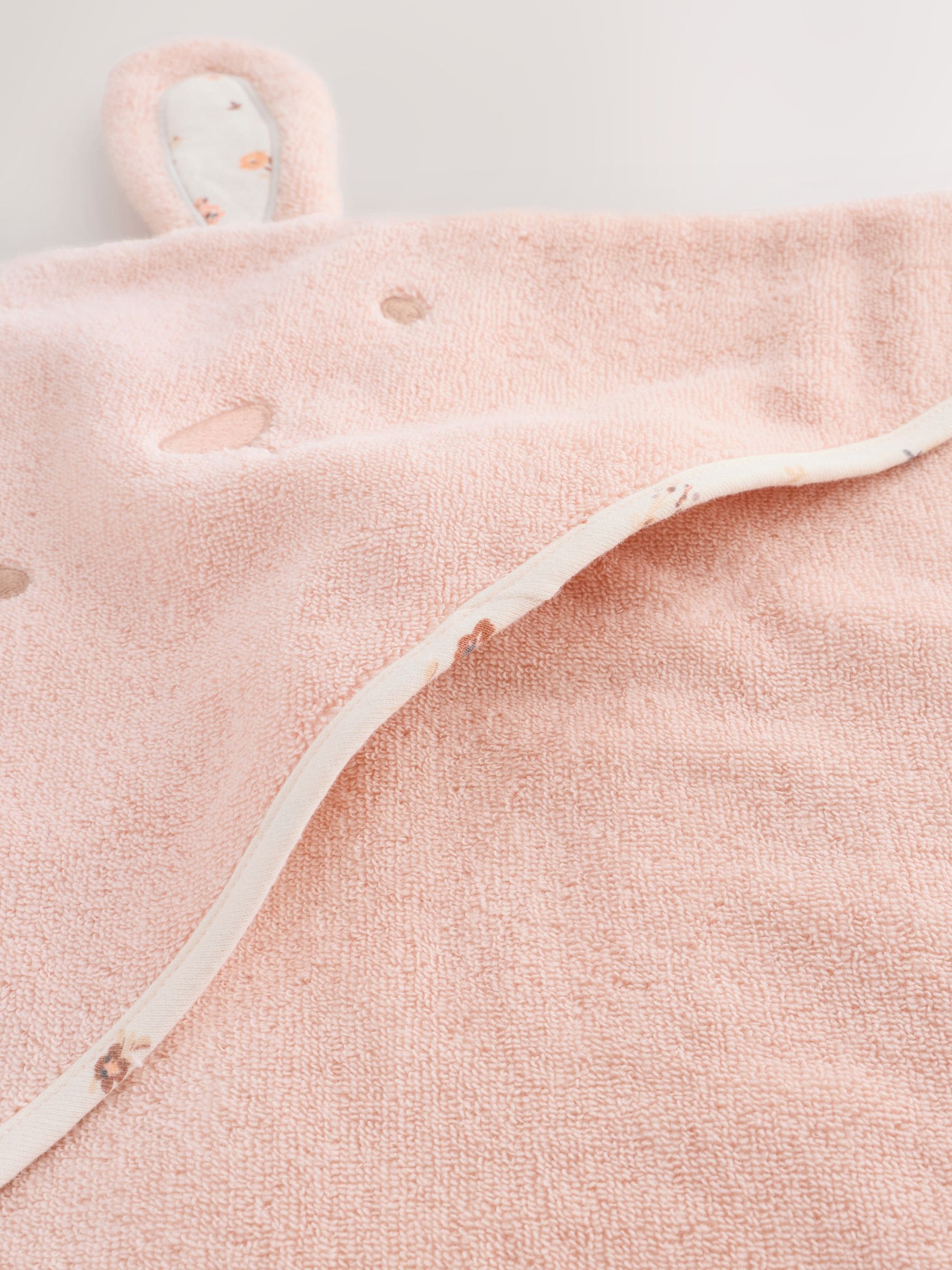 Pink bunny hooded baby towel 75cm (British brand)
