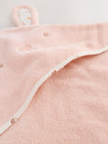 Pink bunny hooded baby towel 75cm (British brand)