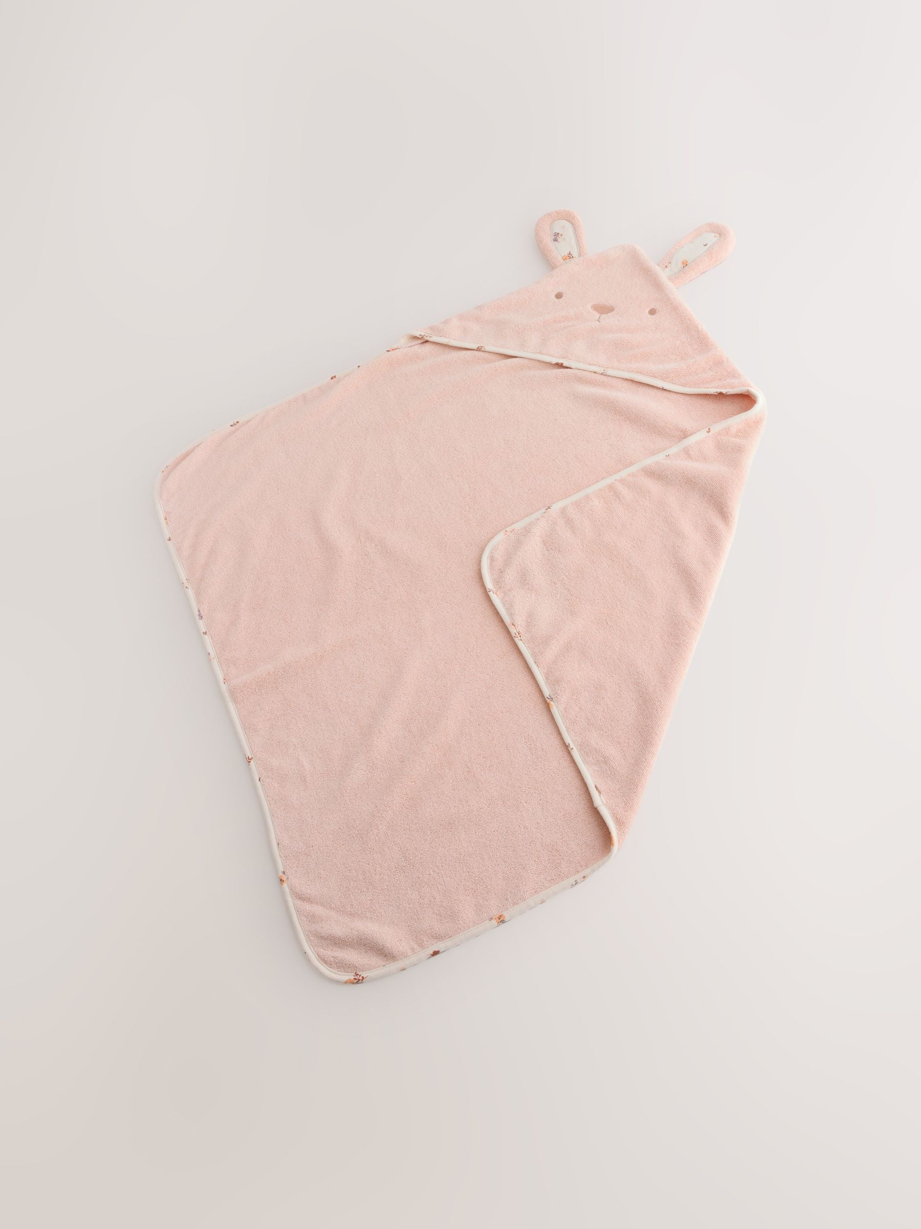 Pink bunny hooded baby towel 75cm (British brand)