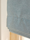 Blue soft marl Roman blind with blackout and thermal lining, imported from the UK