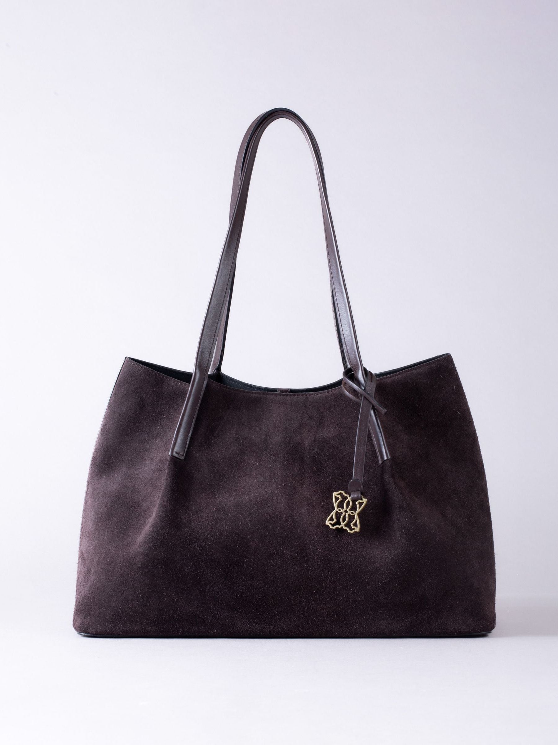 Lakeland Leather Brown Mirehouse suede tote bag, imported from the UK
