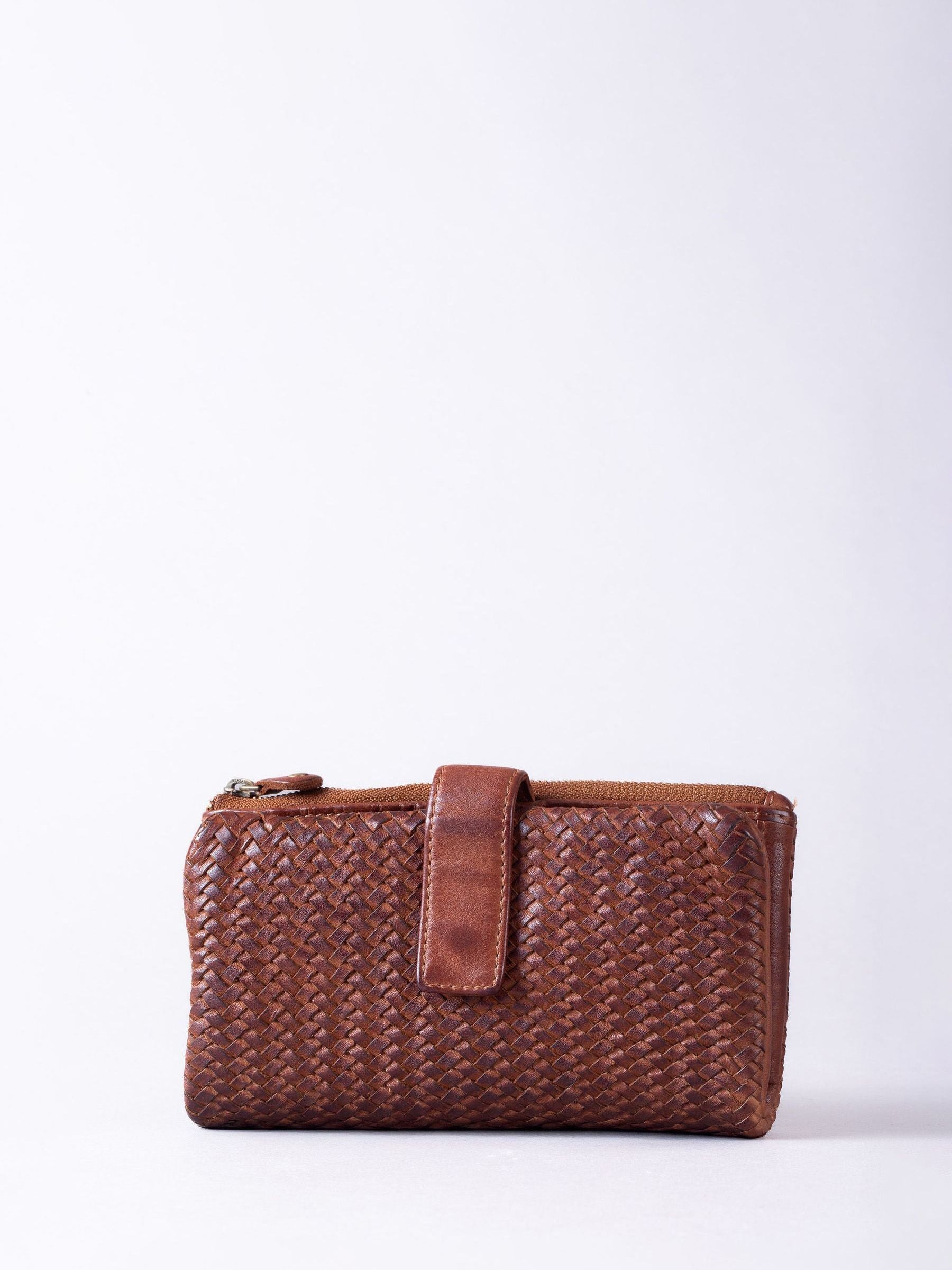 Lakeland Leather Brown Large Wreay Tab Purse