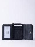 Lakeland Leather small Wreay purse black leather, imported from the UK