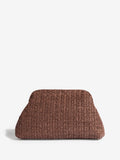 Lipsy natural raffia brown clutch bag with chain strap - British product