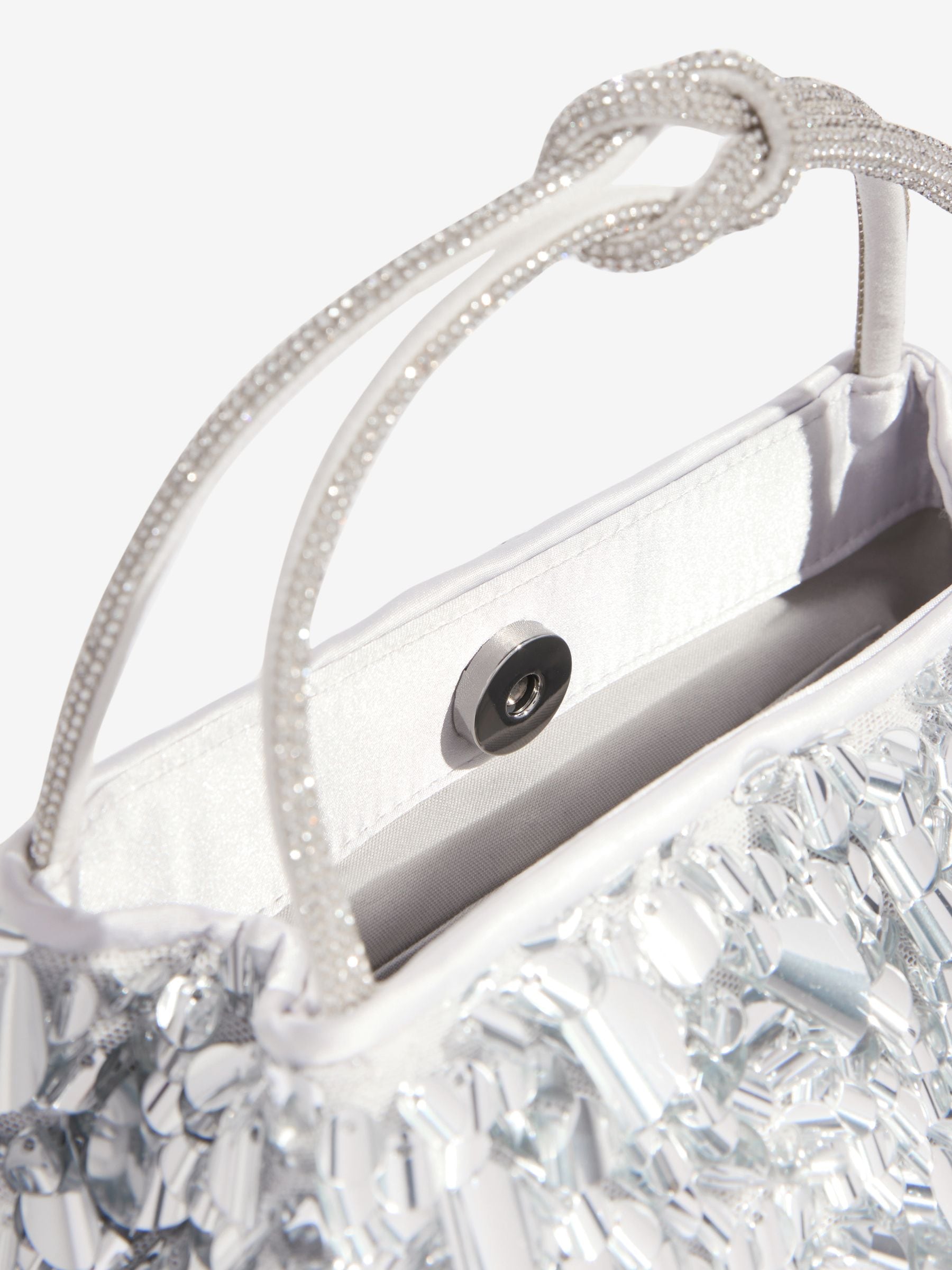 Friends Like These silver sequin top handle bag (British brand)
