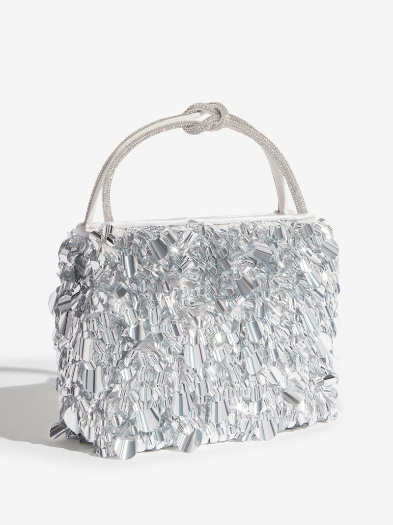 Friends Like These silver sequin top handle bag (British brand)