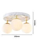 BHS Toronto bathroom ceiling light marble effect 3-light (British brand)