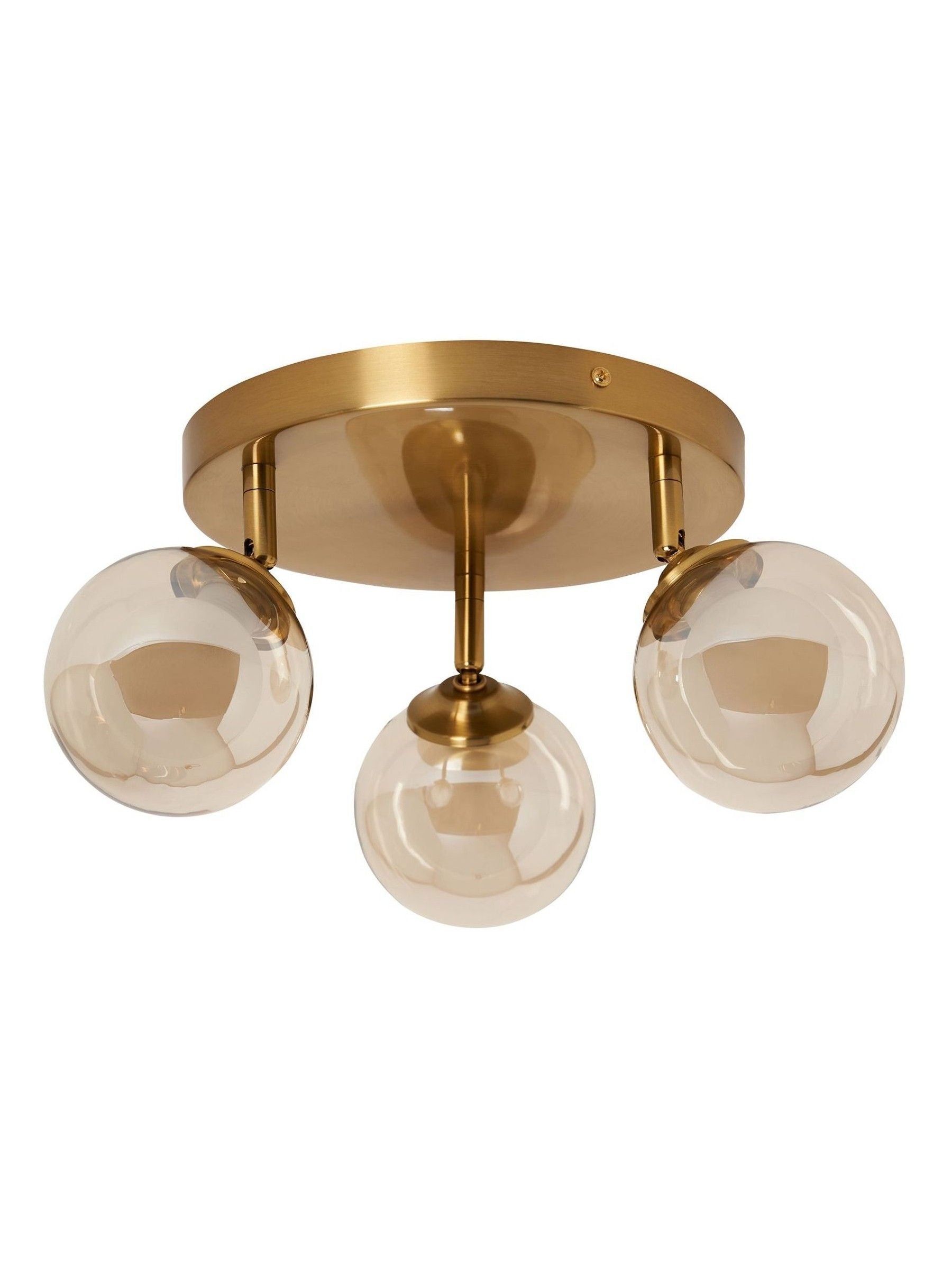 BHS satin brass vanity ceiling light with three adjustable spotlights, British brand