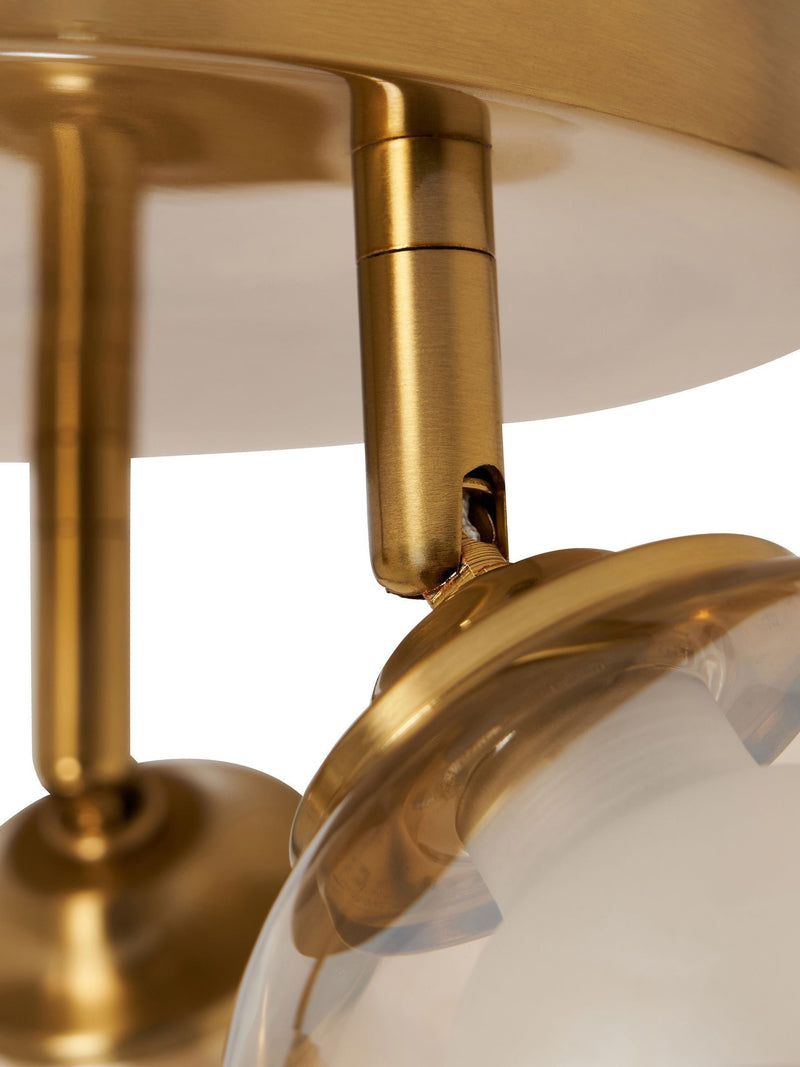 BHS satin brass vanity ceiling light with three adjustable spotlights, British brand