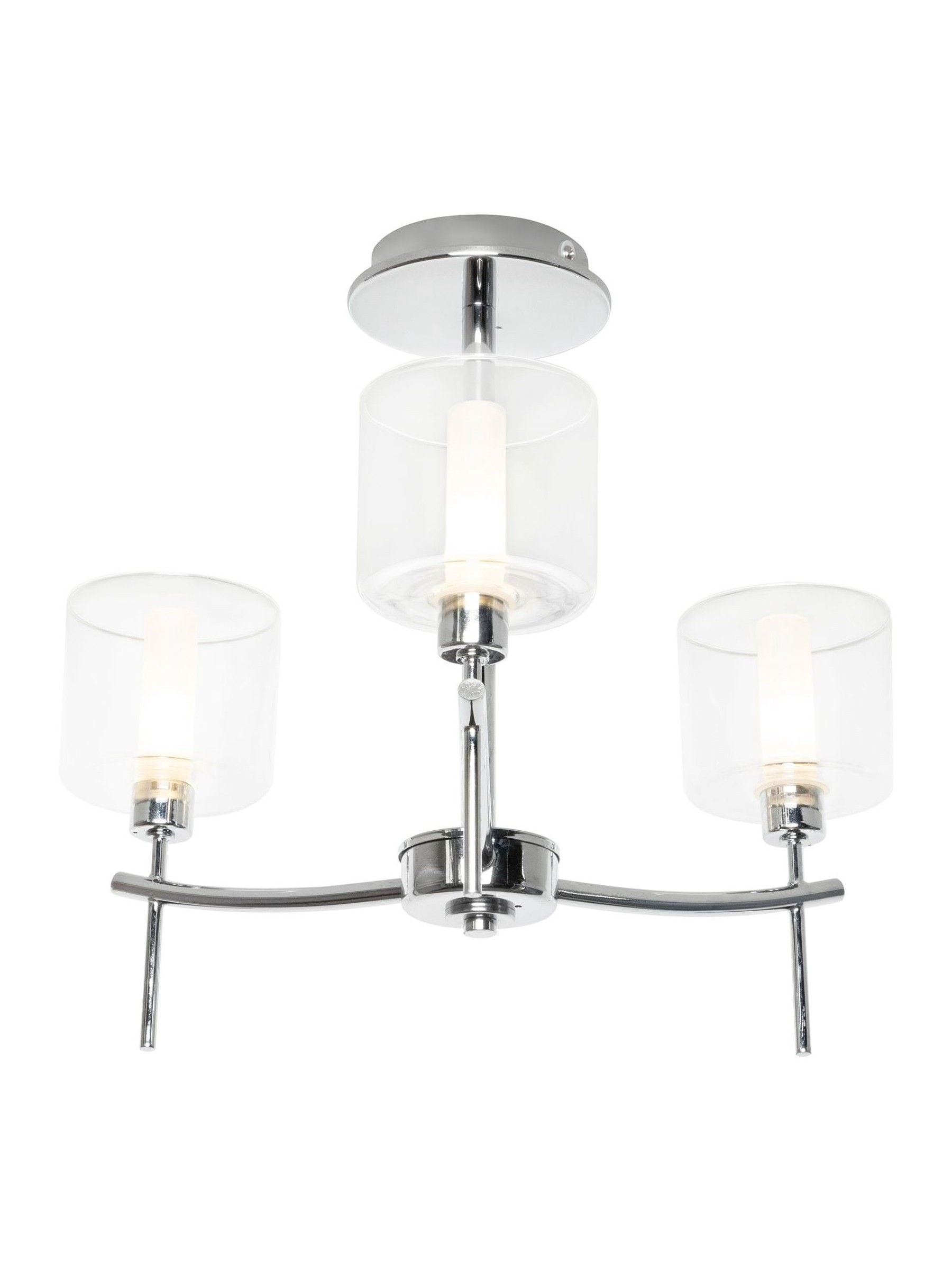 BHS Montreal flush ceiling light chrome finish, UK version