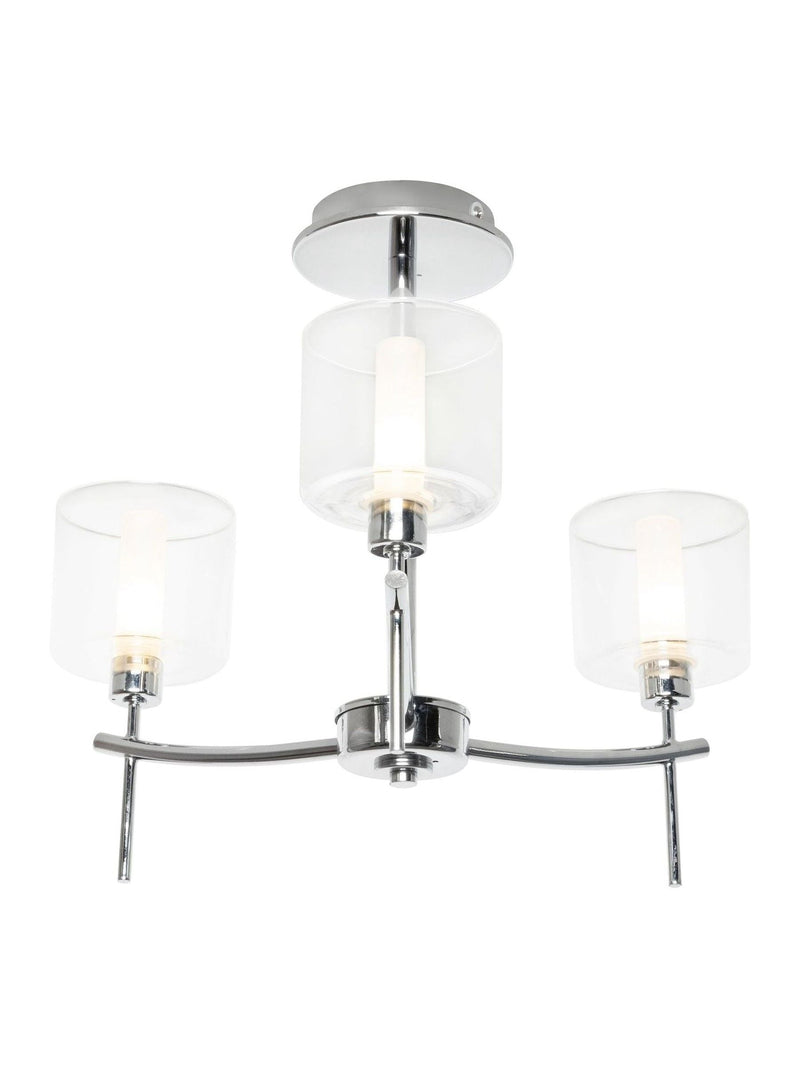 BHS Montreal flush ceiling light chrome finish, UK version
