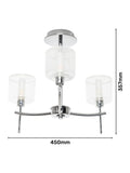 BHS Montreal flush ceiling light chrome finish, UK version
