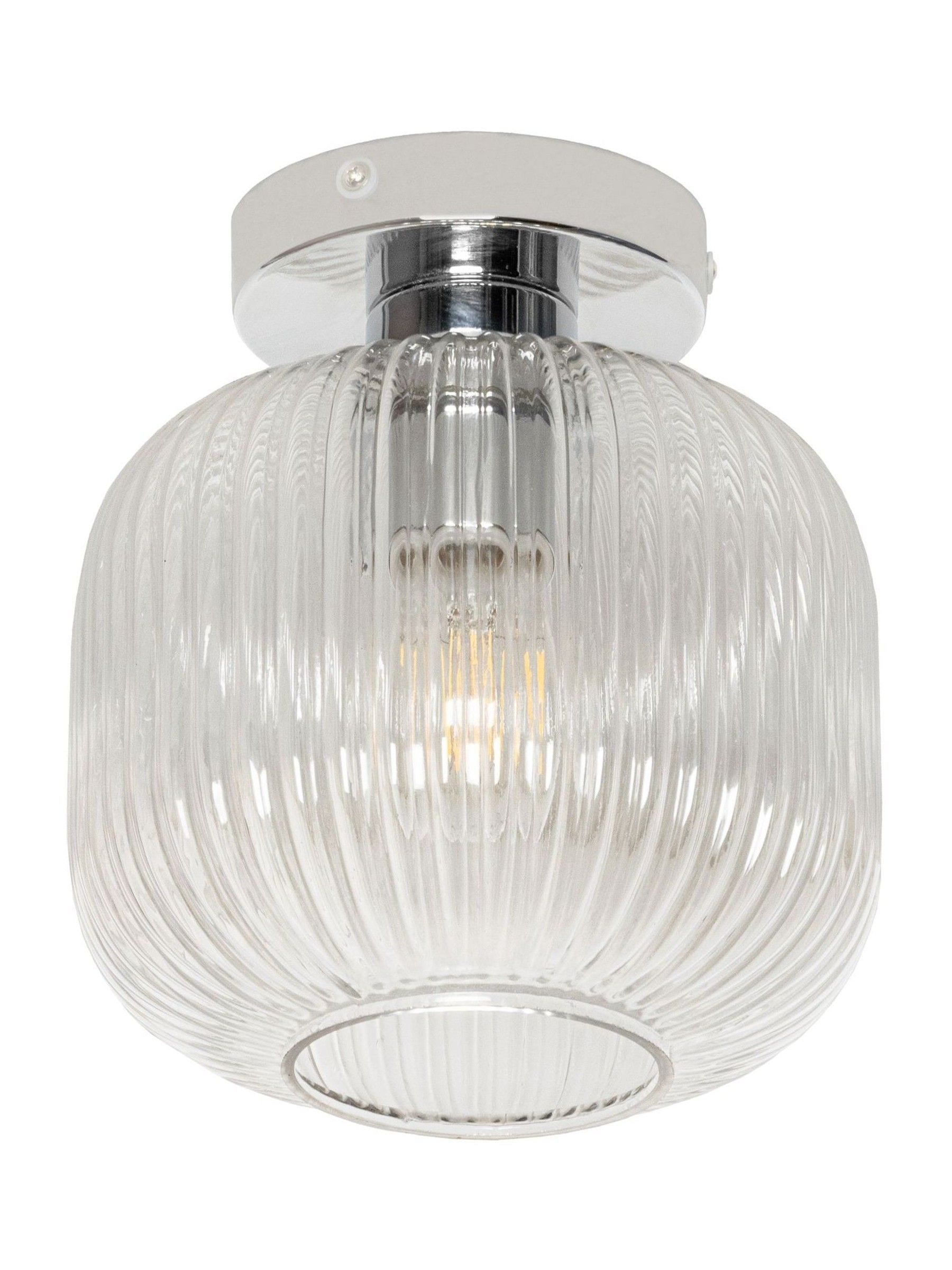 BHS Quebec glass bathroom flush light 23cm (British brand)