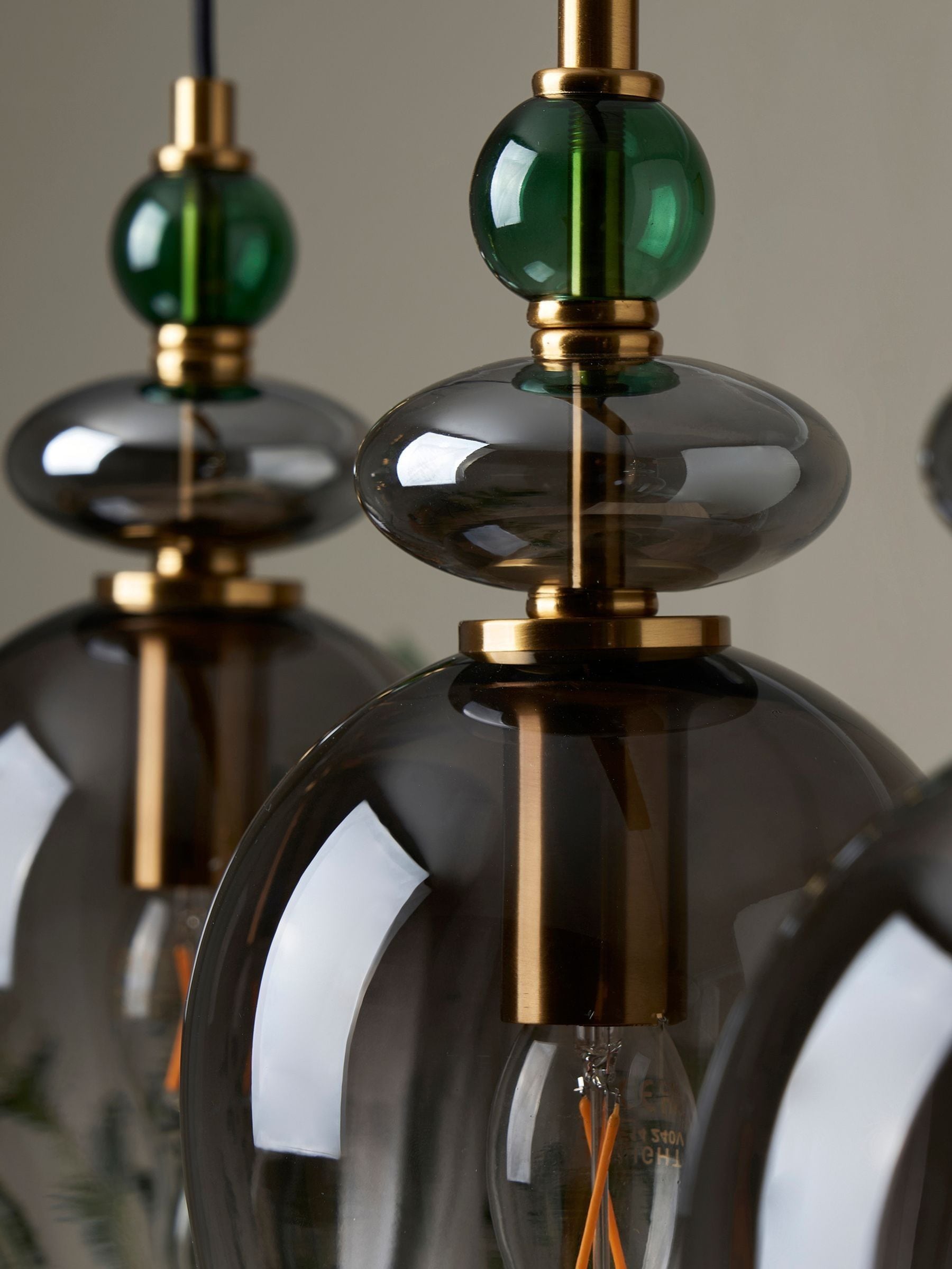 BHS Seline 3 light pendant in brass green, UK version