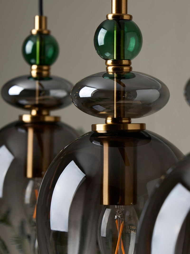 BHS Seline 3 light pendant in brass green, UK version