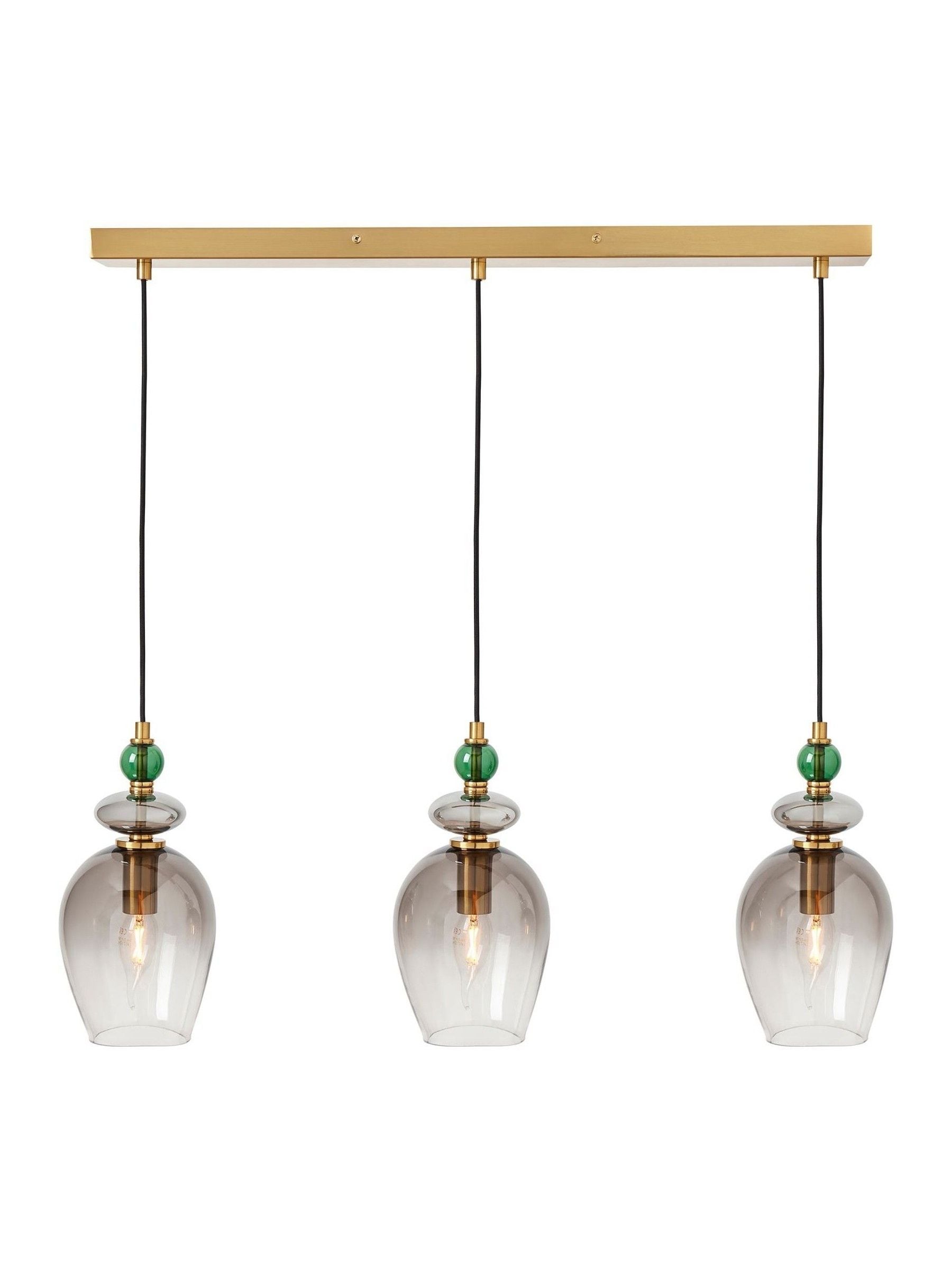 BHS Seline 3 light pendant in brass green, UK version