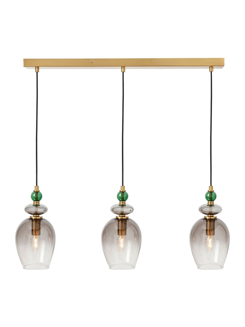 BHS Seline 3 light pendant in brass green, UK version