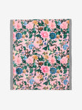 Pink floral fleece throw made from recycled polyester, imported from the UK