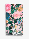 Pink floral fleece throw made from recycled polyester, imported from the UK