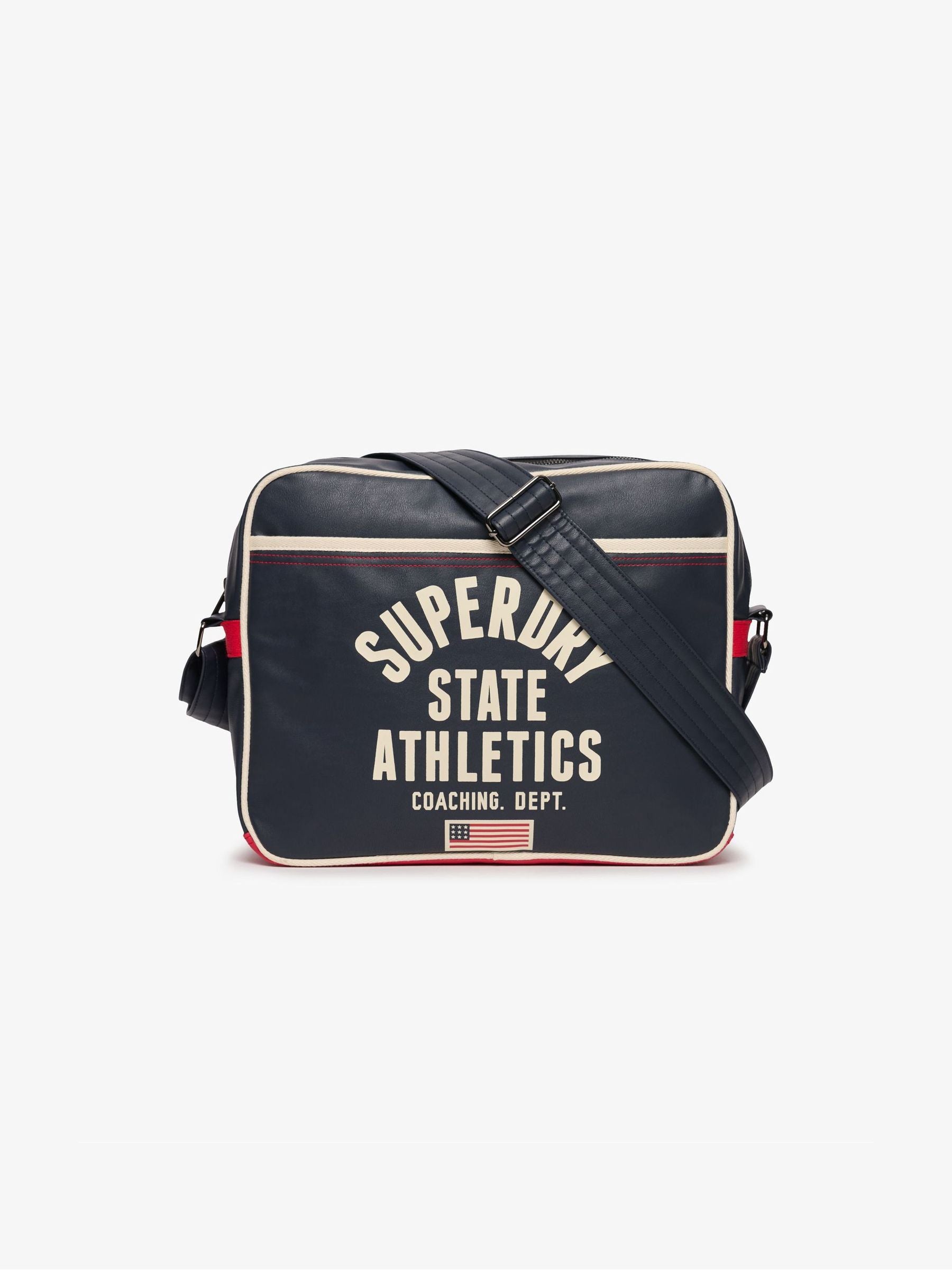 Superdry Blue Retro Alumni Messenger Bag, imported from the UK