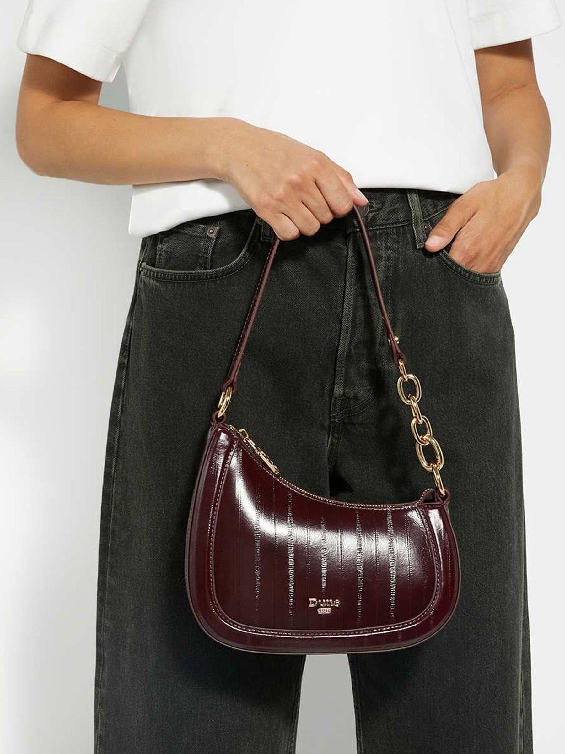 Dune London Black Ground Direction Small Smart Scoop Shoulder Bag