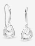 Sterling Silver Polished Swirl Fishhook Earrings 30mm Length