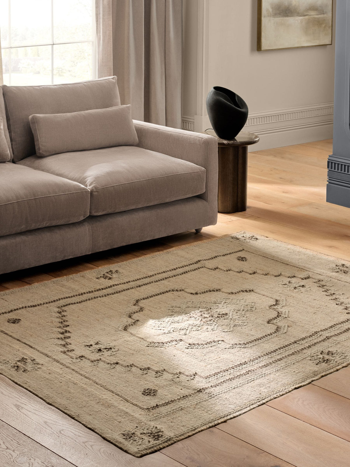 Mid Natural Alana Oriental rug, imported from the UK