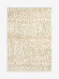 Green abstract rug with blended motif in wool and viscose - British product