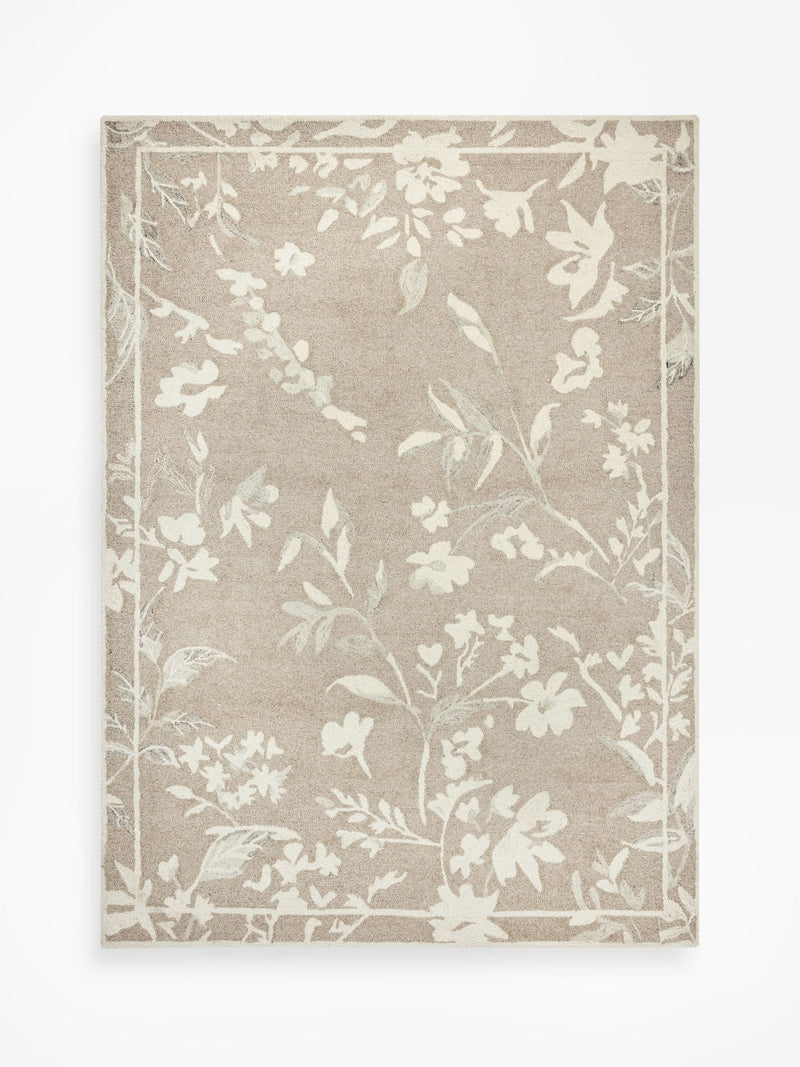 Natural Ethereal Floral Wool Rug (British brand)