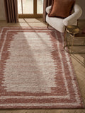 Rust Brown Blended Border Rug