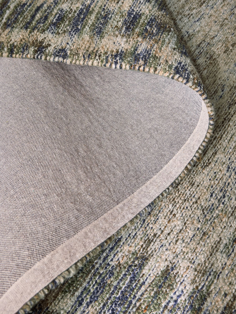 Blue Blended Border rug with double-border design (British brand)