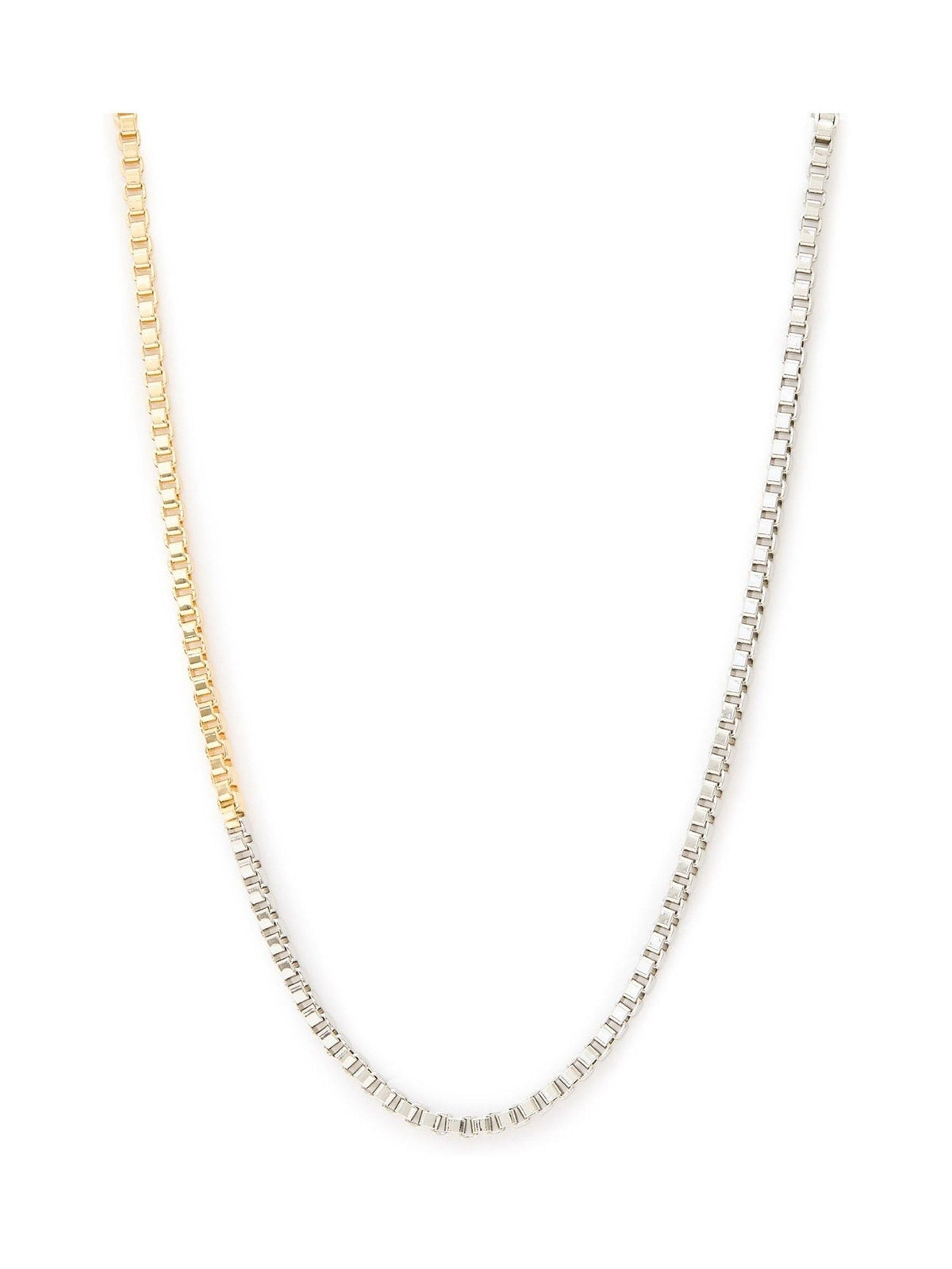 Gold Tone Box Chain Collar Necklace with Toggle Closure 50.8cm