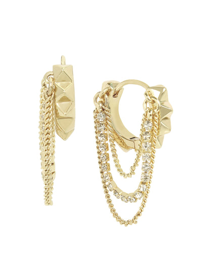 Next AllSaints Gold Pyramid Chain Hoop Earrings- Buy online at McGrocer