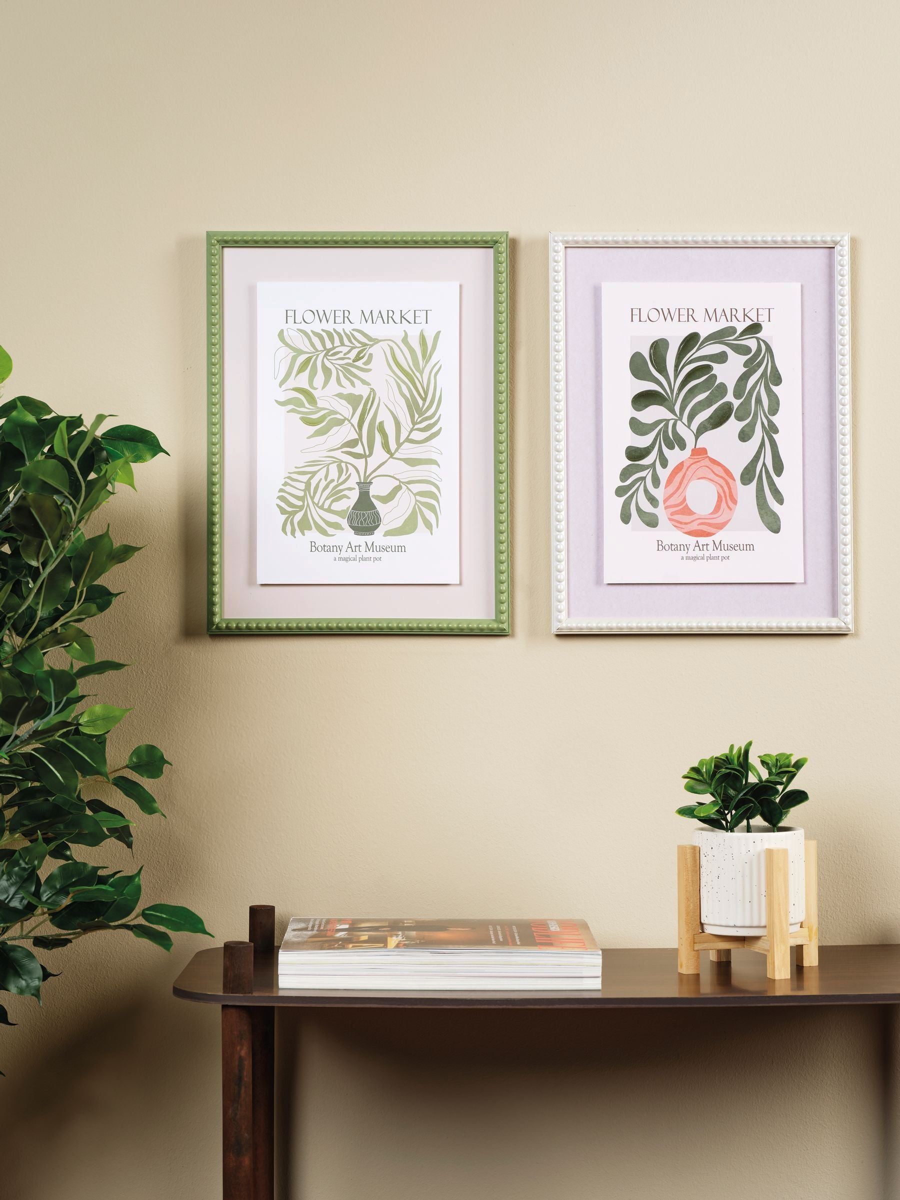 Decoris leaf wall art set with MDF frames - British product