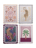 Decoris leopard palm wall art set of 4 - British product